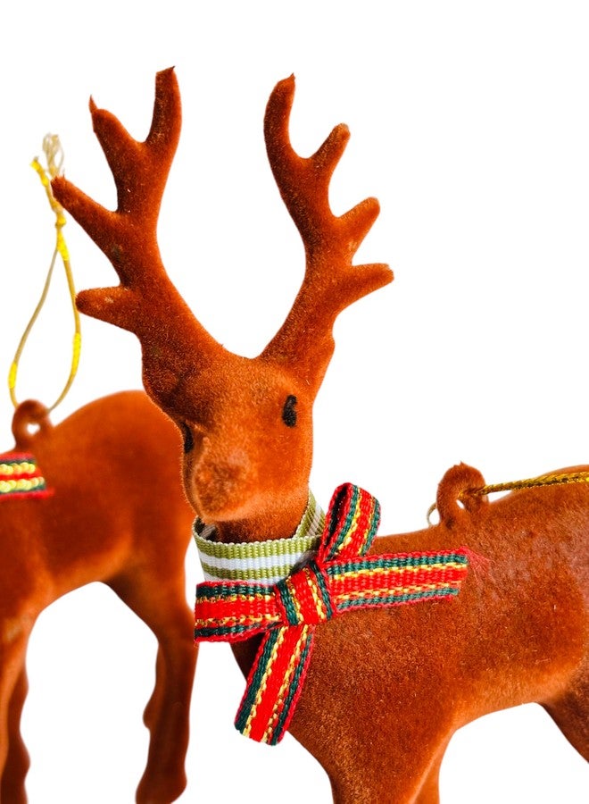 PartyToko 3pcs Cute Christmas Reindeer Christmas Tabletop Decorations Xmas Centerpiece, Rustic Reindeer Sign Standing Elk Decor for ChristmasHome Shelf (Brown),Decorative Xmas Elk for Party Holiday - Image 3